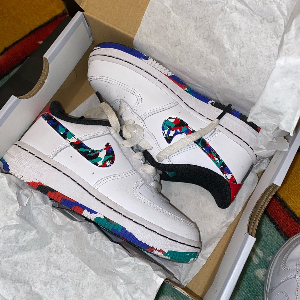 White/ multi color Air Force 1